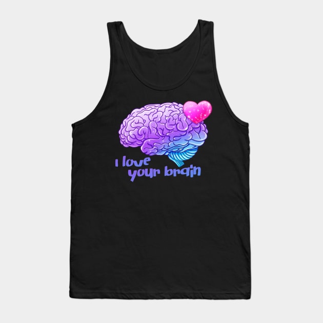 Pastel Goth "I Love Your Brain" Valentine Tank Top by Wanderer Bat